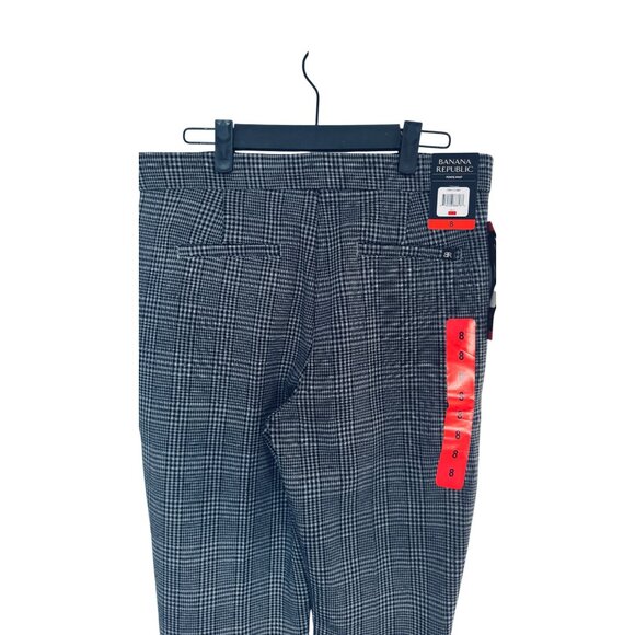 NWT Size 8 Banana Republic Plaid Work Trousers Gray & Charcoal Office Pant - Picture 14 of 16